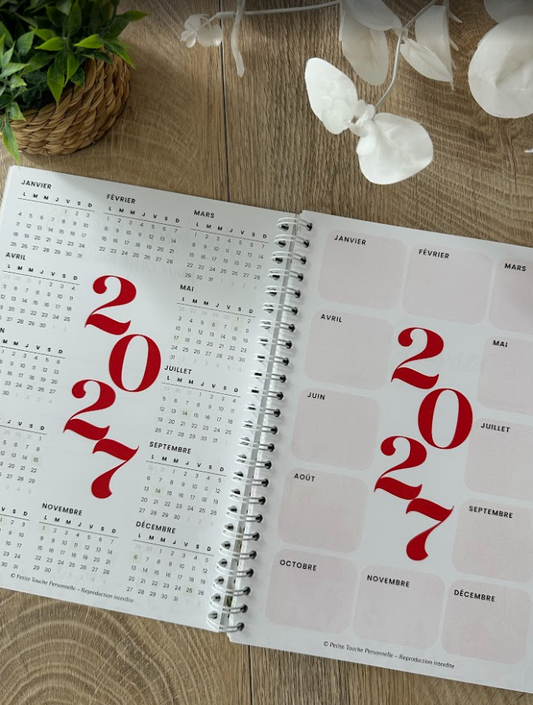 Budget Planner 2027– Collection Pétale de soie | Agenda financier A5 à spirale pour suivre revenus, dépenses & épargne