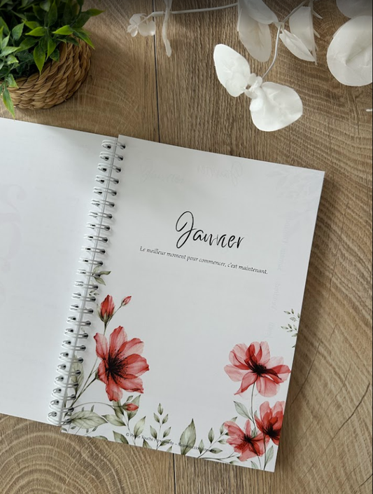 Budget Planner 2027– Collection Pétale de soie | Agenda financier A5 à spirale pour suivre revenus, dépenses & épargne