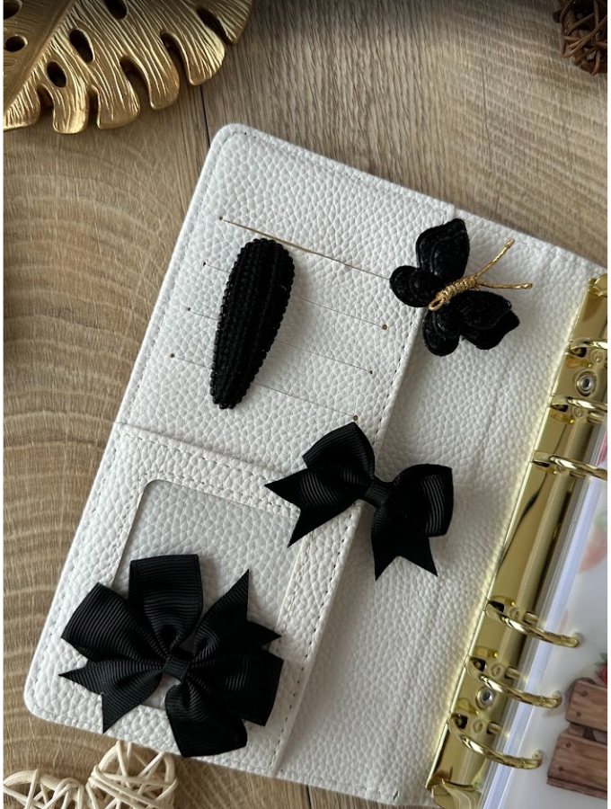 Lot de 4 décorations noires – Accessoires élégants pour planner ou classeur budget