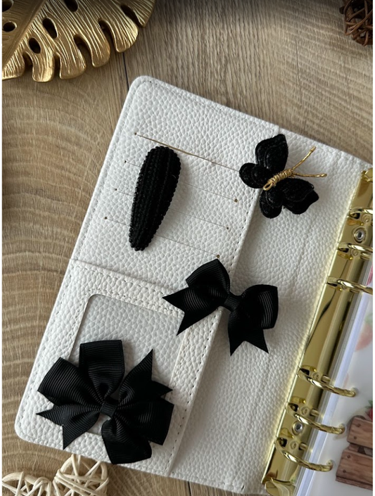 Lot de 4 décorations noires – Accessoires élégants pour planner ou classeur budget