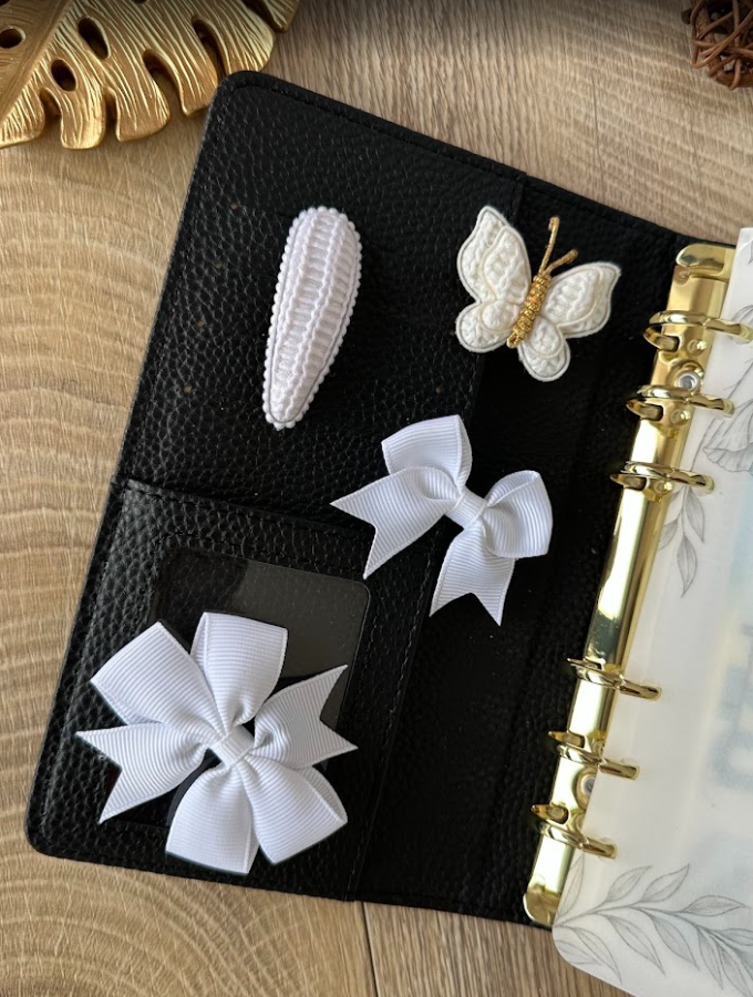 Lot de 4 décorations blanches – Accessoires élégants pour planner ou classeur budget