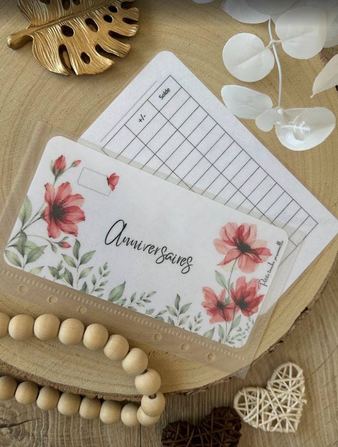 🌺 Collection Pétales de soie – Trackers & Accessoires A6 personnalisés | Budget & Épargne (Copie)