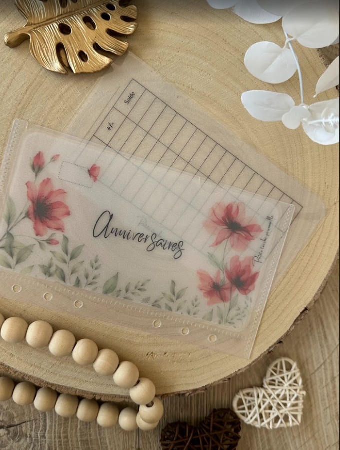 🌺 Collection Pétales de soie – Trackers & Accessoires A6 personnalisés | Budget & Épargne (Copie)