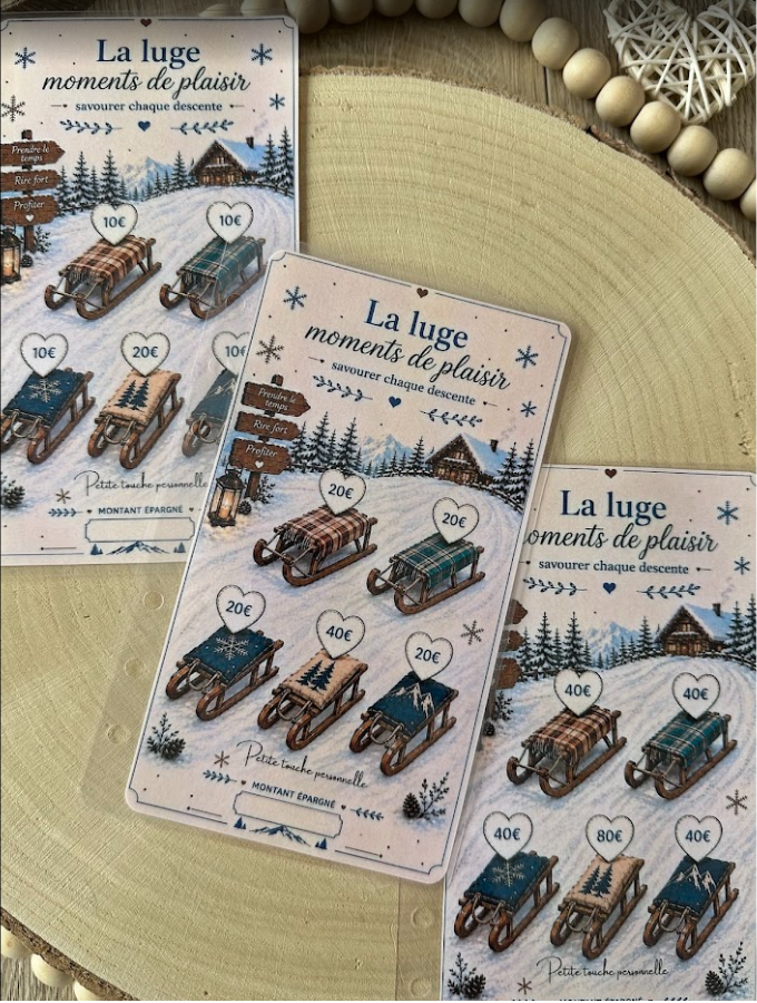 La Luge – Tracker d'épargne | Collection Un hiver à la montagne