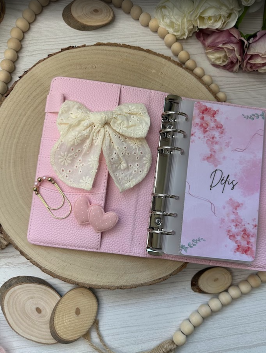 Décoration classeur budget – Grand nœud en dentelle (6 couleurs) – Accessoire planner et organisation