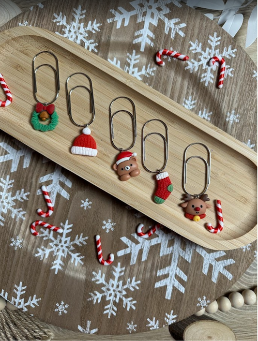 Trombones de Noël – Accessoires festifs pour planner ou classeur budget (10 modèles au choix)