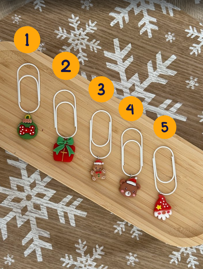 Trombones de Noël – Accessoires festifs pour planner ou classeur budget (10 modèles au choix)