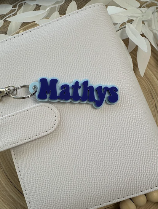 Porte-clés personnalisé bleu