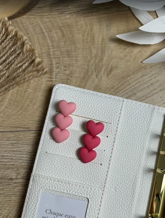 Clip déco cœurs – Accessoire pour classeur budget ou planner