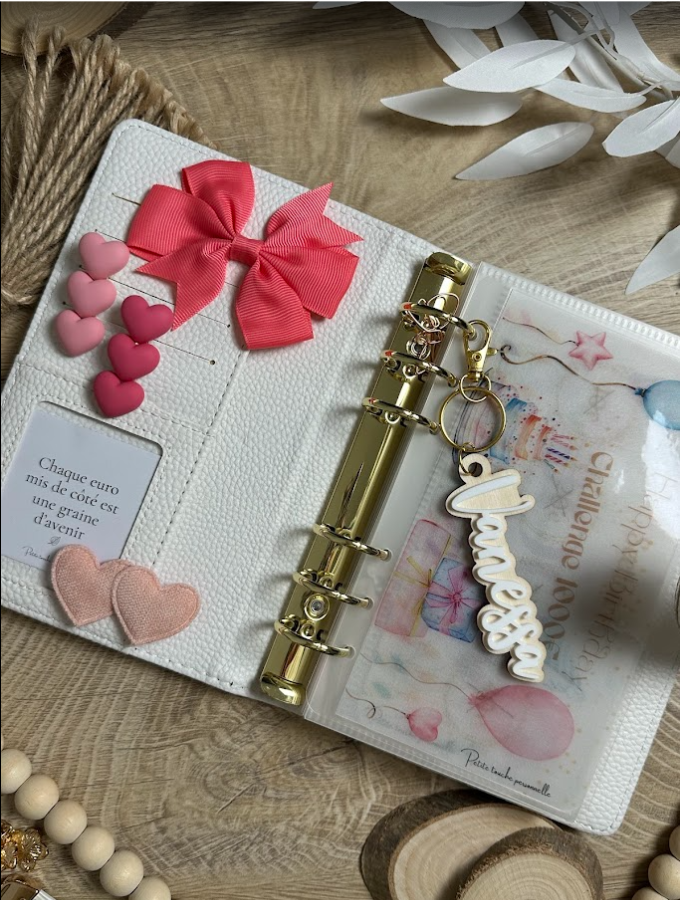 Clip déco cœurs – Accessoire pour classeur budget ou planner