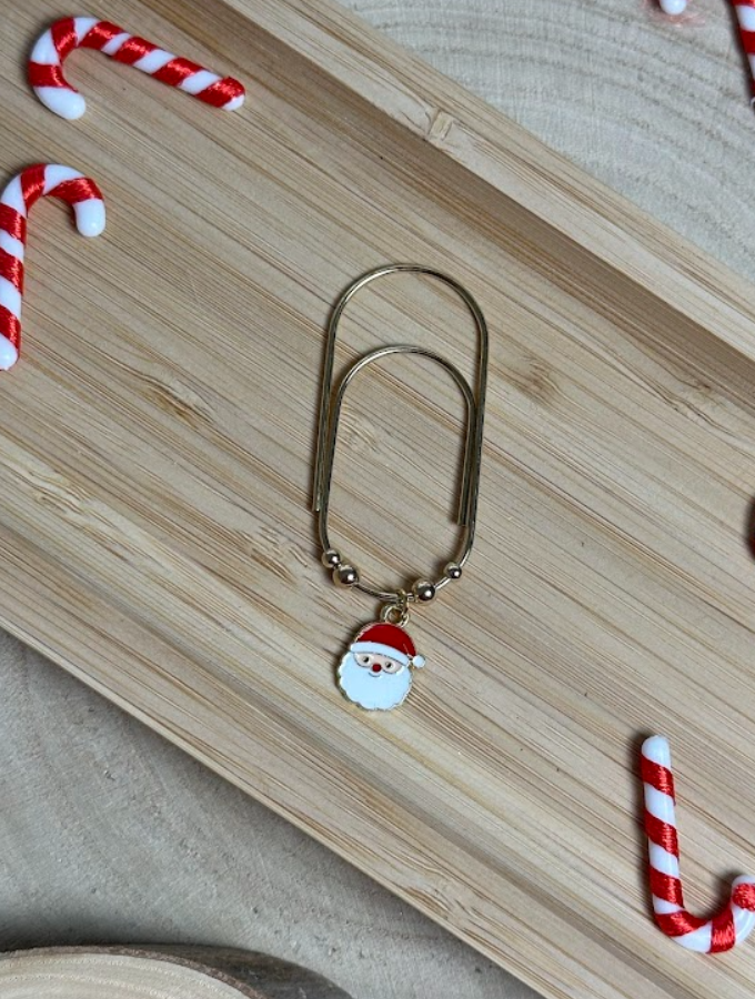 Trombone Père Noël – Accessoire de Noël doré pour planner ou classeur budget