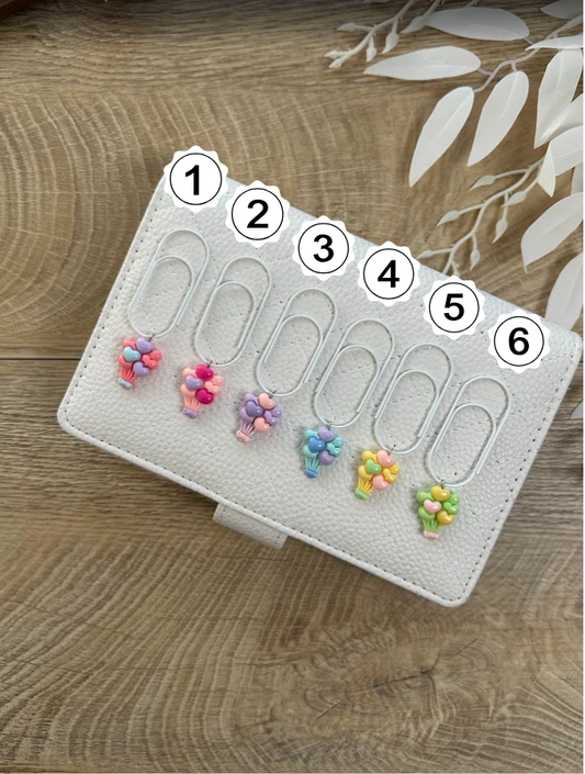 Trombone montgolfière pastel – Accessoire poétique pour planner ou classeur budget