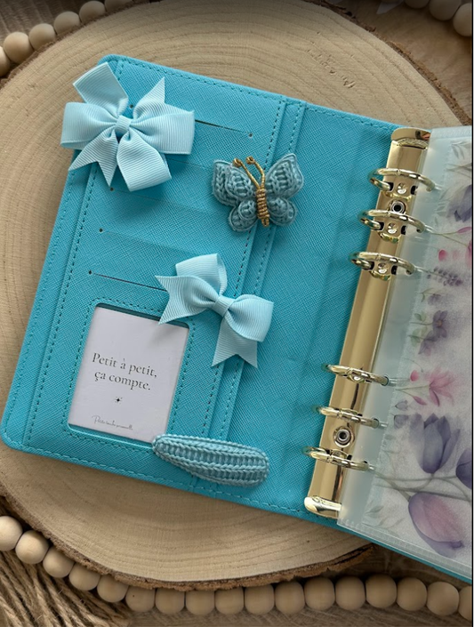 Lot de 4 décorations bleues – Accessoires élégants pour planner ou classeur budget