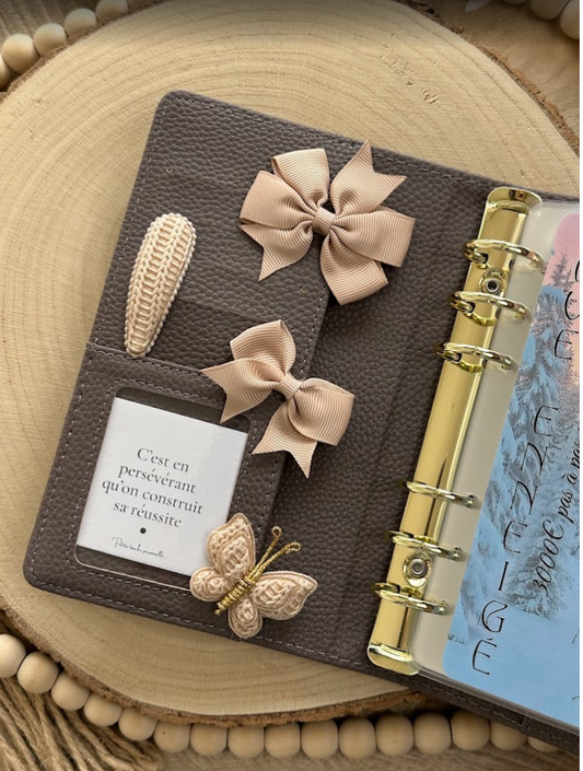 Lot de 4 décorations beige – Accessoires élégants pour planner ou classeur budget