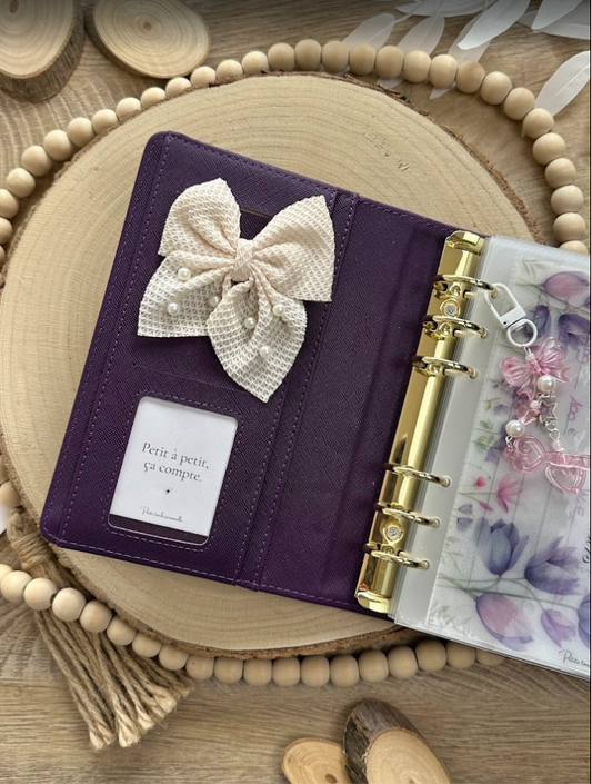 Grand nœud crème perlé – Accessoire élégant pour planner ou classeur budget