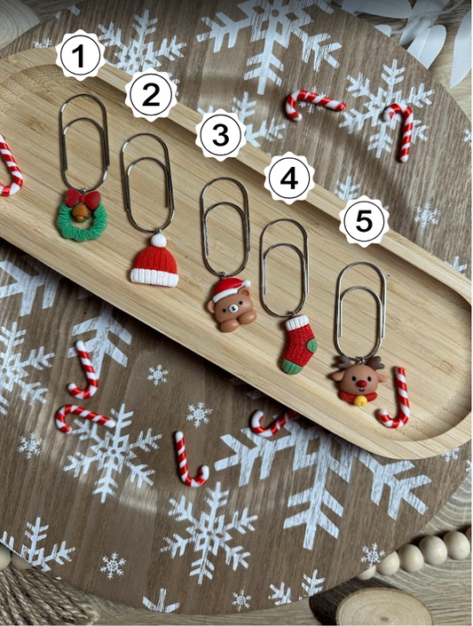 Trombones de Noël – Accessoires festifs pour planner ou classeur budget (10 modèles au choix)