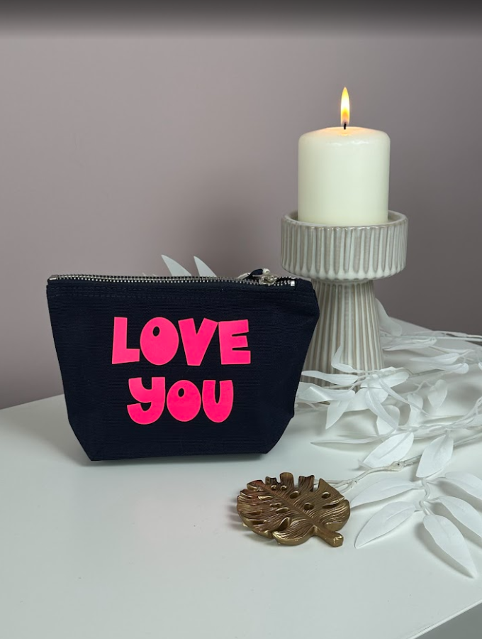 Pochette “Love You” en coton épais – 3 couleurs – Taille S ou M