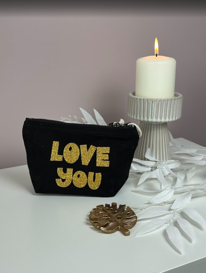 Pochette “Love You” en coton épais – 3 couleurs – Taille S ou M