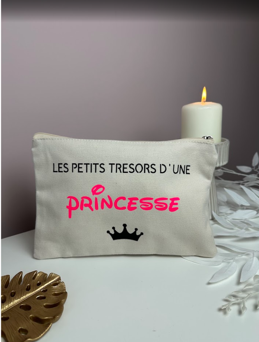 Pochette “Les petits trésors d’une Princesse” – Rose fluo