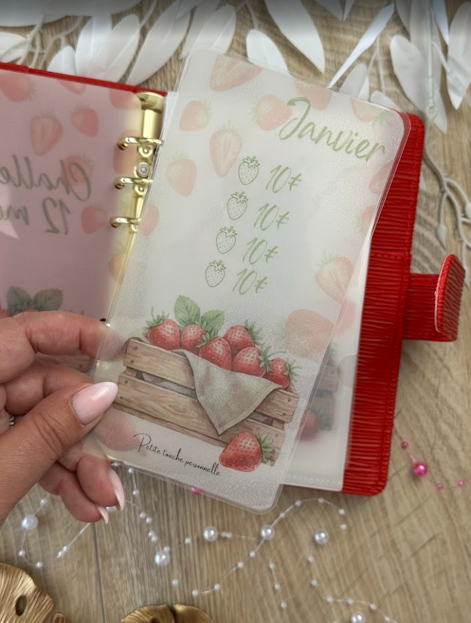 Challenge Frésia en 12 mois 🍓| Défi épargne budget annuel plastifié A6 (Copie)