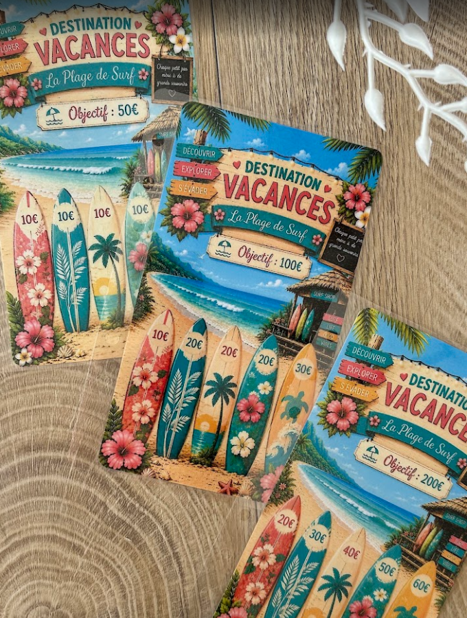 Tracker d'épargne « La Plage de Surf » – Destination Vacances