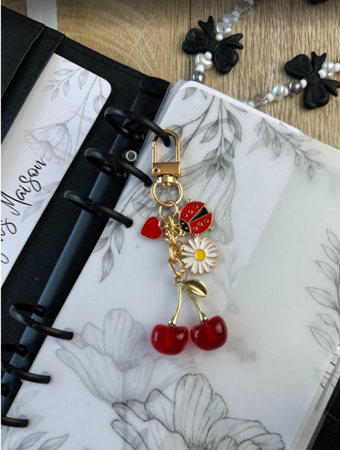🍒 Porte-clés « Cerise Gourmande » – Bijou de classeur