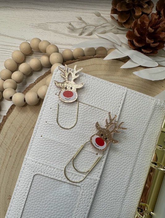 Trombone renne de Noël – Grand format décoratif – Accessoire classeur, planner et papeterie festive